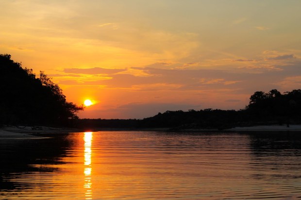 Sunset on the Urubu River - Amazon, Brazil